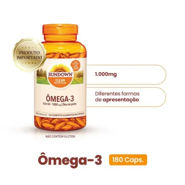 Sundown Ômega 3 1.000mg Suplemento Alimentar 180 Cápsulas