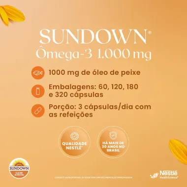Sundown Ômega 3 1.000mg Suplemento Alimentar 180 Cápsulas