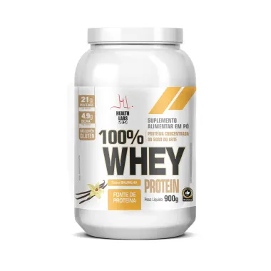 Whey Protein Health Labs 21g de Prote&iacute;na Sabor Baunilha 900g