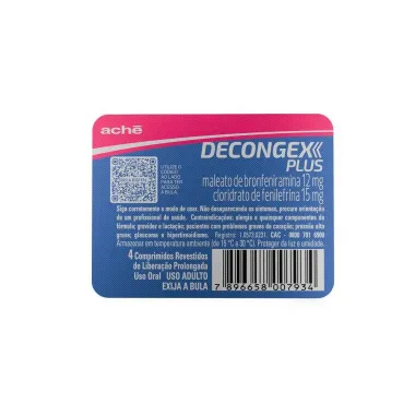 Decongex Plus com 4 Comprimidos