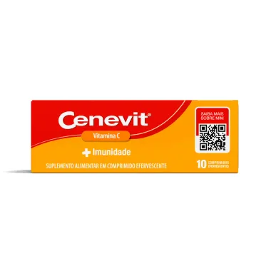 Cenevit 1G Vitamina C + Imunidades com 10 Comprimidos Efervescentes