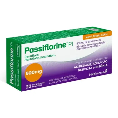 Passiflorine PI 500mg/25mg com 20 Comprimidos Revestidos