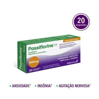 Passiflorine PI 500mg/25mg com 20 Comprimidos Revestidos