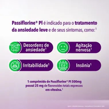 Passiflorine PI 500mg/25mg com 20 Comprimidos Revestidos