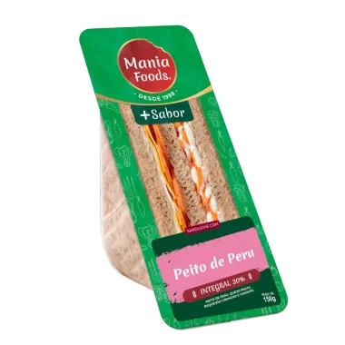 Sandu&iacute;che Mania Lanches Natural Light Peito de Peru
