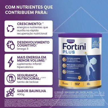 Fortini Plus Baunilha Suplemento Infantil 400g