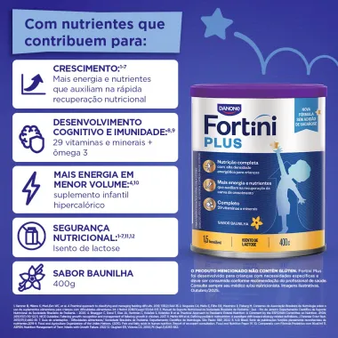 Fortini Plus Baunilha Suplemento Infantil 400g