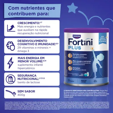 Fortini Plus Sem Sabor Suplemento Infantil 400g