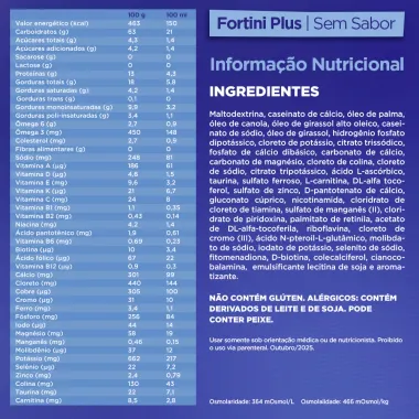 Fortini Plus Sem Sabor Suplemento Infantil 400g