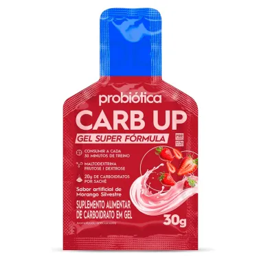 Carb Up Probiótica Gel Super Fórmula Sabor Morango Sivestre Sachê 30g