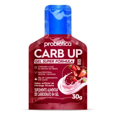 Carb Up Probi&oacute;tica Gel Super F&oacute;rmula Sabor Morango Silvestre Sach&ecirc; 30g