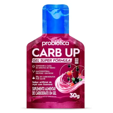 Carb Up Probiótica Gel Super Fórmula Sabor Açaí com Guaraná Sachê 30g