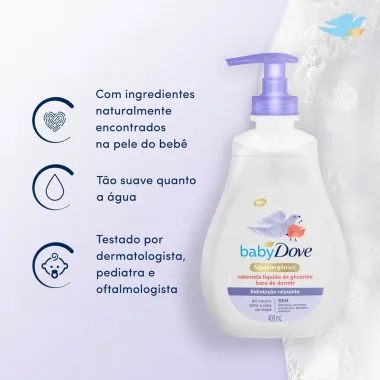 Sabonete L&iacute;quido Baby Dove Relaxante de Glicerina da Cabe&ccedil;a aos P&eacute;s 400ml