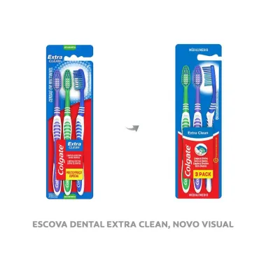 Escova de Dente Colgate Extra Clean 3 Unidades