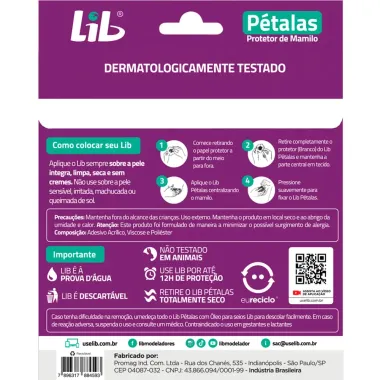 Soutien Lib Pétalas Descartável Tamanho Único com 2 Pares