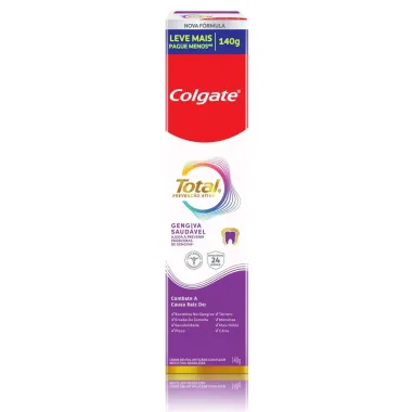 Creme Dental Colgate Total Gengiva Saud&aacute;vel Antic&aacute;rie com Fl&uacute;or 140g