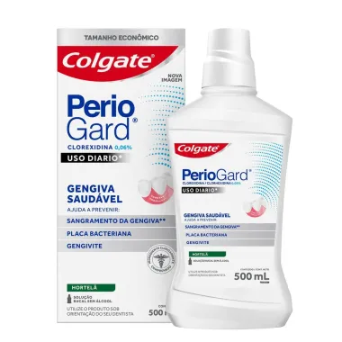 Enxaguante Bucal Colgate PerioGard Uso Di&aacute;rio Sem &Aacute;lcool 500ml