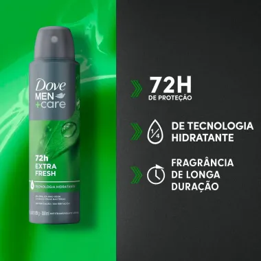 Desodorante Dove Men + Care Extra Fresh Aerosol Antitranspirante 72h com 150ml