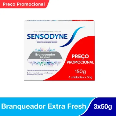Creme Dental Sensodyne Branqueador Extra Fresh 50g Leve 3 Pague 2