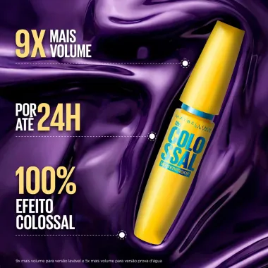 M&aacute;scara de C&iacute;lios Maybelline The Colossal Volum' Express &agrave; Prova D'&aacute;gua Preto 9,2ml