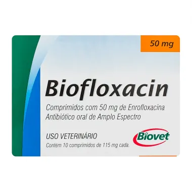 Biofloxacin 50mg Uso Veterinário com 10 Comprimidos