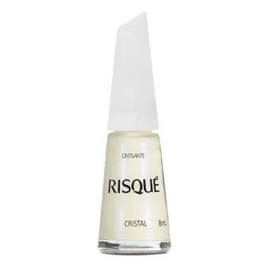 Esmalte Risqué Branco Cintilante Cristal 8ml