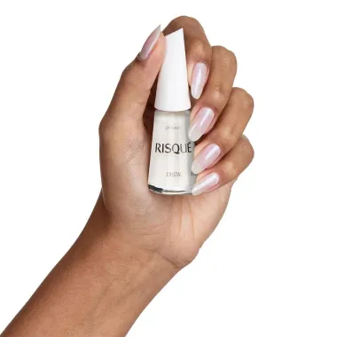 Esmalte Risqué Branco Cintilante Cristal 8ml-2