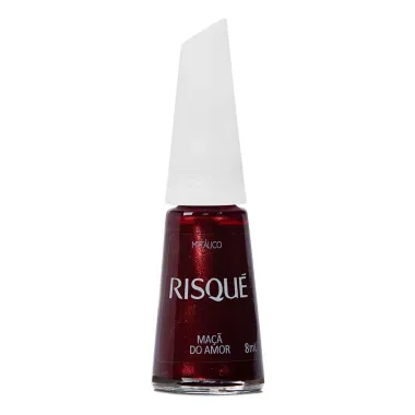 Esmalte Risqué Cor Maçã do Amor Hipoalergênico Metálico com 8ml