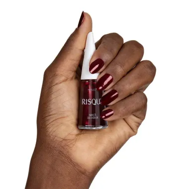 Esmalte Risqué Cor Maçã do Amor Hipoalergênico Metálico com 8ml