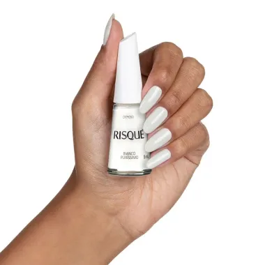 Esmalte Risqué Branco Cremoso Branco Puríssimo 8ml