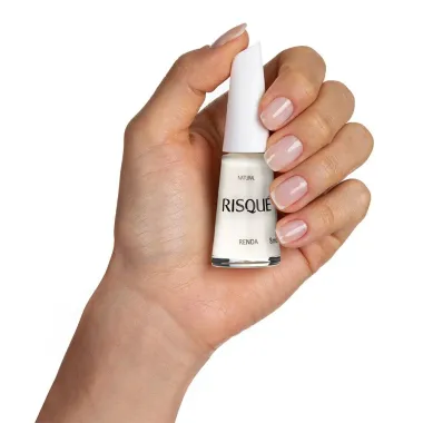 Esmalte Risqué Branco Natural Novo Renda 8ml