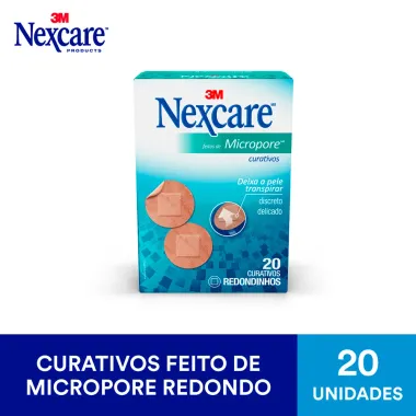 Curativo Nexcare Micropore Redondinhos com 20 Unidades