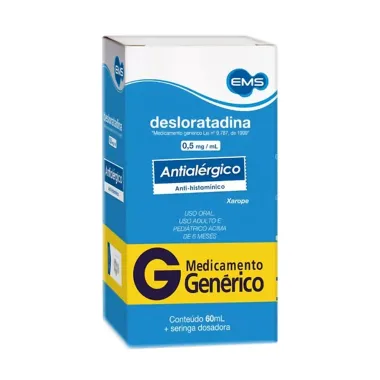 Desloratadina 0,5mg/ml EMS Gen&eacute;rico Xarope com 60ml