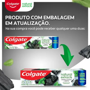 Creme Dental Colgate Natural Extracts Carvão Ativado e Menta 140g
