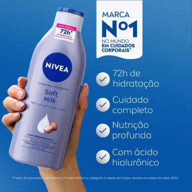 Lo&ccedil;&atilde;o Nivea Soft Milk para Pele Seca 400ml