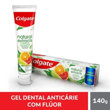 Creme Dental Colgate Natural Extracts Reinforced Defense Citrus e Eucalipto 140g