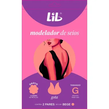 Soutien Lib Modelador de Seios Gota Tamanho G Cor Bege com 2 Pares