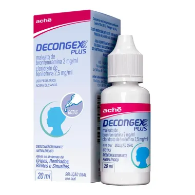 Decongex Plus Maleato de Bronfeniramina 2mg/ml + Cloridrato de Fenilefrina Gotas 20ml