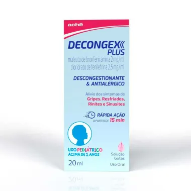 Decongex Plus Maleato de Bronfeniramina 2mg/ml + Cloridrato de Fenilefrina Gotas 20ml