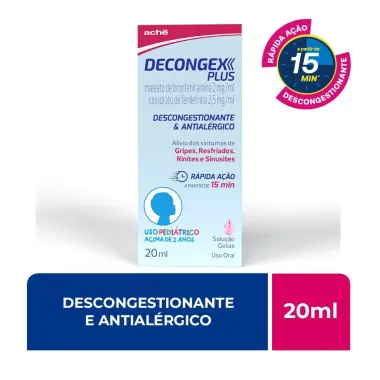 Decongex Plus Maleato de Bronfeniramina 2mg/ml + Cloridrato de Fenilefrina Gotas 20ml