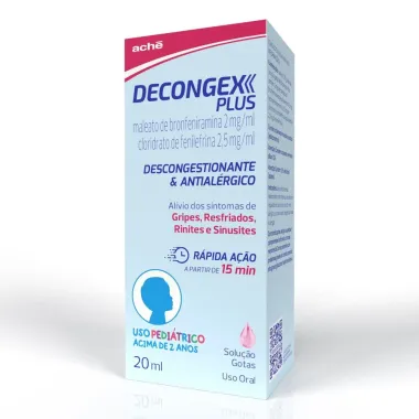 Decongex Plus Maleato de Bronfeniramina 2mg/ml + Cloridrato de Fenilefrina Gotas 20ml