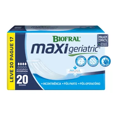 Absorvente Geriátrico Biofral Maxi Geriatric Leve 20 Pague 17 Unidades