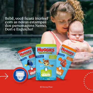 Fralda Huggies Little Swimmers Tamanho M/G com 10 Fraldas Descartáveis