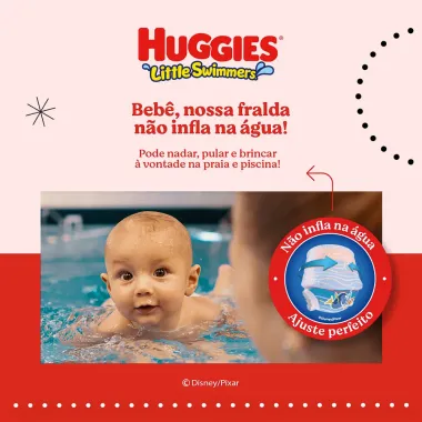 Fralda Huggies Little Swimmers Tamanho M/G com 10 Fraldas Descartáveis