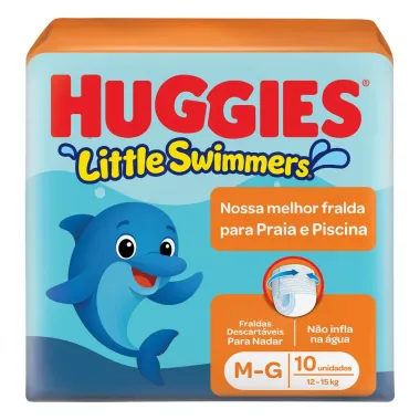 Fralda Huggies Little Swimmers Tamanho M/G com 10 Fraldas Descart&aacute;veis