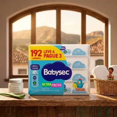 Toalha Umedecida Babysec UltraFresh 192 Unidades Leve 4 Pague 3