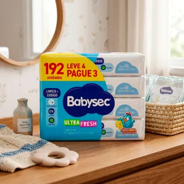 Toalha Umedecida Babysec UltraFresh 192 Unidades Leve 4 Pague 3