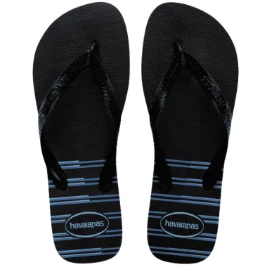 Sandálias Havaianas Top Basic Preto/Azul Tamanho 37/38 1 Par
