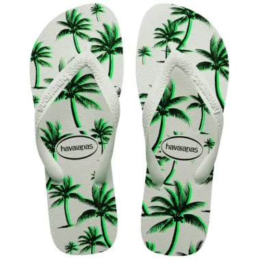 Sandálias Havaianas Aloha Branco/Verde Tamanho 37/38 1 Par