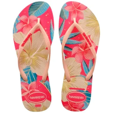 Sandálias Havaianas Slim Floral Rosa Tamanho 35/36 1 Par